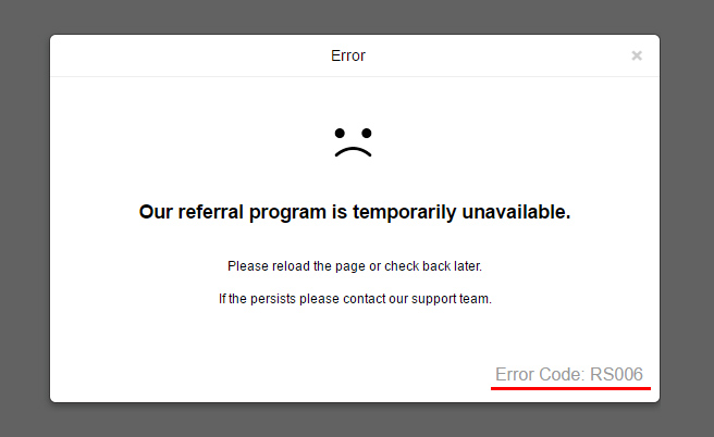Example of the Squatch JS error screen